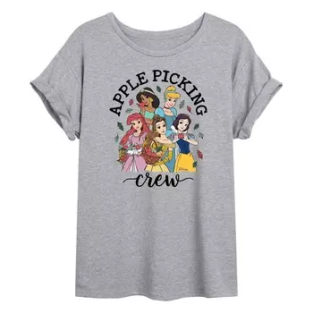 Детская футболка с рисунком Disney Princess Apple Picking Crew Licensed Character, серый