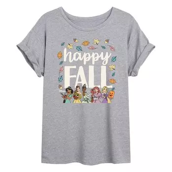 Детская футболка с рисунком Disney Princess Happy Fall Crew Licensed Character, серый