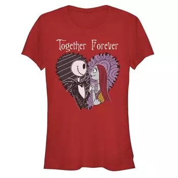 Детская футболка с рисунком Джека и Салли «Кошмар перед Рождеством» Disney's Heart, красный