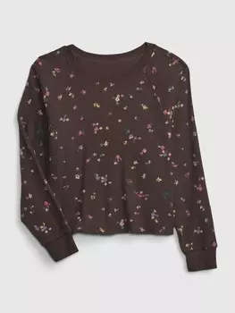 Детская футболка с рисунком Gap, коричневый