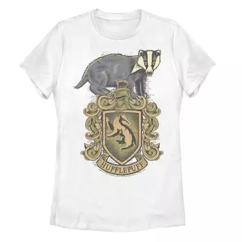 Детская футболка с рисунком Гарри Поттера и герба Хаффлпаффа Harry Potter