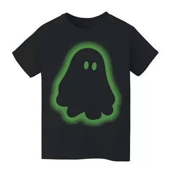 Детская футболка с рисунком Ghost Glow на Хэллоуин для детей 8–20 лет Licensed Character, черный