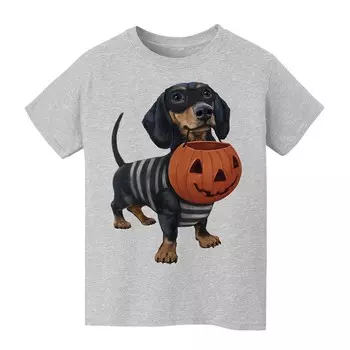 Детская футболка с рисунком «Happy Halloweenie Halloween» для детей 8–20 лет Licensed Character, цвет Sport Gray