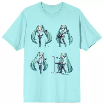 Детская футболка с рисунком Hatsune Miku Band Design Licensed Character, синий