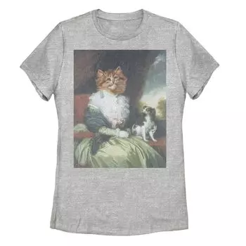 Детская футболка с рисунком кота и собаки в винтажном стиле с рисунком