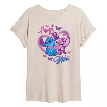 Детская футболка с рисунком Lilo & Stitch Airbrush Stich & Angel Licensed Character, цвет Birch