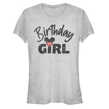 Детская футболка с рисунком Микки Мауса Disney для именинницы, цвет Athletic Heather