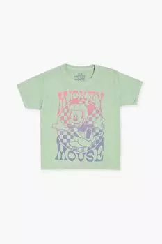 Детская футболка с рисунком Микки Мауса Forever 21, зеленый