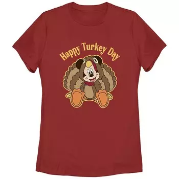 Детская футболка с рисунком Микки Мауса Happy Turkey Day от Disney, красный
