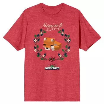 Детская футболка с рисунком Minecraft Sleeping Fox Licensed Character, красный