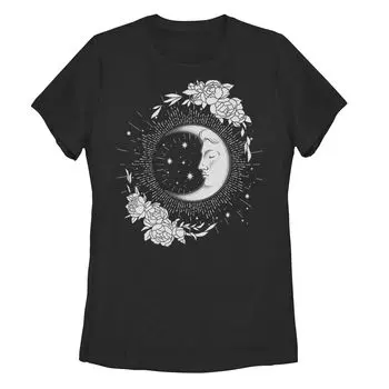 Детская футболка с рисунком Moon & Flowers Artsy, черный