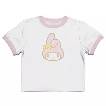 Детская футболка с рисунком My Melody для малышей с изображением лица Licensed Character, белый