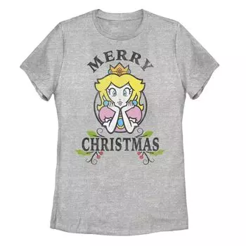 Детская футболка с рисунком Nintendo Super Mario Princess Peach Merry Christmas Licensed Character