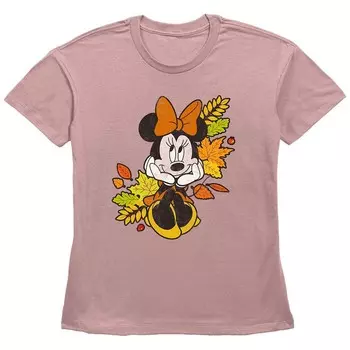 Детская футболка с рисунком «Осенние листья» Disney's Minnie Mouse, цвет Desert Pink