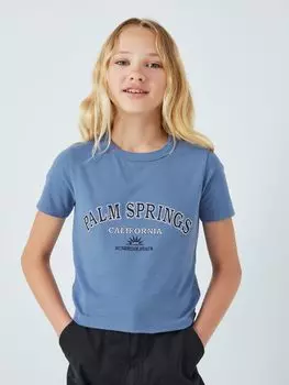 Детская футболка с рисунком Palm Spring John Lewis, синий/мульти