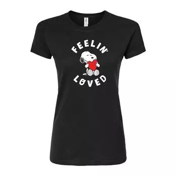 Детская футболка с рисунком Peanuts "Feelin' Loved" Licensed Character, черный