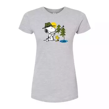 Детская футболка с рисунком Peanuts Snoopy Fishing Licensed Character