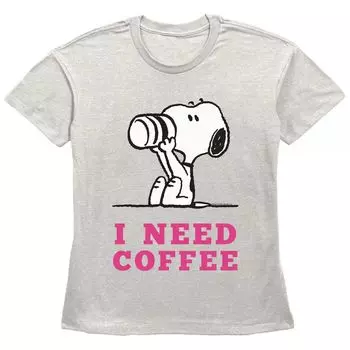 Детская футболка с рисунком Peanuts Snoopy I Need Coffee Licensed Character