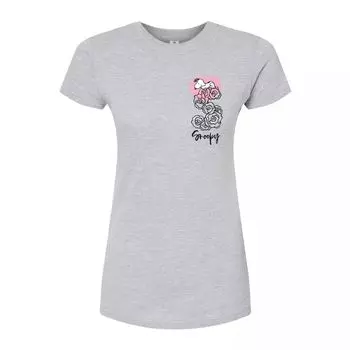 Детская футболка с рисунком Peanuts Snoopy & Roses Licensed Character, серый