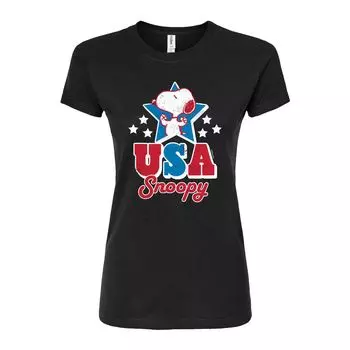 Детская футболка с рисунком Peanuts Snoopy USA Snoopy Licensed Character, черный
