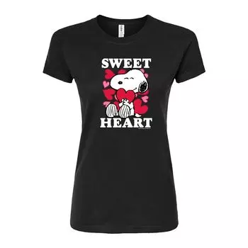 Детская футболка с рисунком Peanuts "Sweetheart" Licensed Character, черный