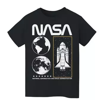 Детская футболка с рисунком планет NASA Licensed Character, черный