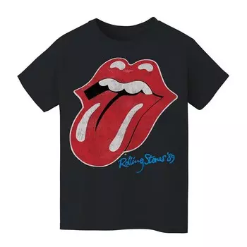 Детская футболка с рисунком Rolling Stones 92 для детей 8–20 лет Licensed Character, черный