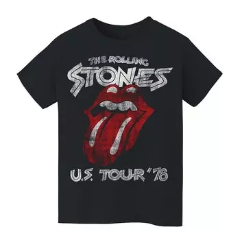 Детская футболка с рисунком Rolling Stones US Tour 78 8–20 лет Licensed Character, черный