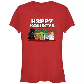 Детская футболка с рисунком Star Wars Happy Holidays, красный