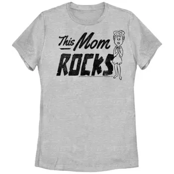 Детская футболка с рисунком The Flintstones Wilma This Mom Rocks Licensed Character, цвет Athletic Heather
