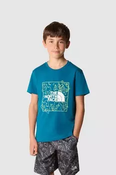 Детская футболка с рисунком The North Face, синий