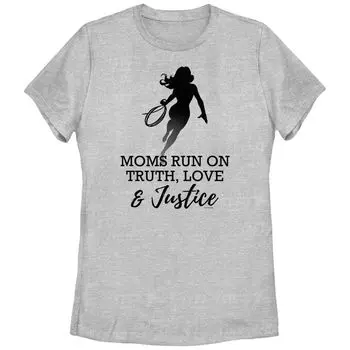 Детская футболка с рисунком Warner Brothers Wonder Woman Moms Run On Truth Love & Justice Licensed Character