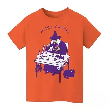 Детская футболка с рисунком Witch Crafts на Хэллоуин для детей 8–20 лет Licensed Character, оранжевый