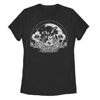 Детская футболка с рисунком Zodiac Moon Butterfly, черный