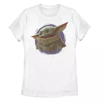 Детская футболка с рисунком «Звездные войны, мандалорец, ребенок, известный как Малыш Йода», с круглым рисунком Star Wars, белый