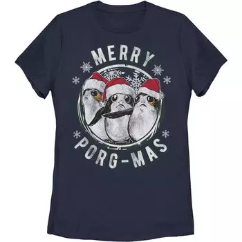 Детская футболка с рисунком «Звездные войны» Merry Porg-Mas Christmas Holiday Licensed Character