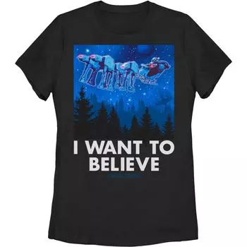 Детская футболка с рисунком «Звездные войны: Санта-Вейдер и летающие имперские ходоки» Star Wars, черный