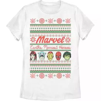 Детская футболка с рождественскими комиксами Marvel Merryest Heroes Licensed Character