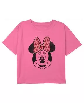 Детская футболка с розовым бантом и рисунком «Микки и друзья Минни Маус» для девочек Disney