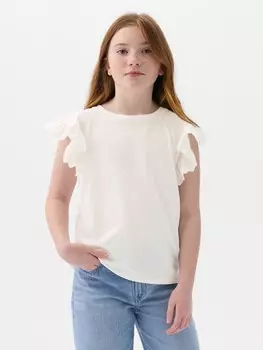 Детская футболка с рюшами Gap, белый