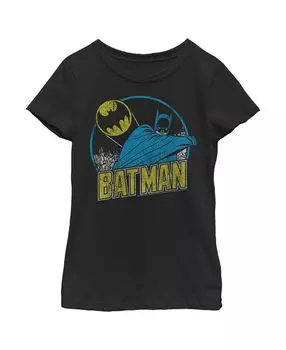 Детская футболка с рваным логотипом в стиле ретро «Бэтмен» для девочек DC Comics