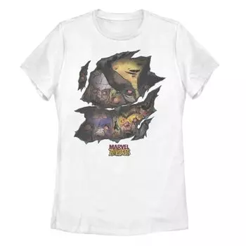 Детская футболка с рваным рисунком Marvel Zombies и графическим рисунком Licensed Character, белый