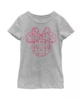 Детская футболка с силуэтом сердечка «Микки и друзья» для девочек «Микки и друзья Минни» Disney