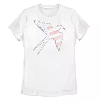 Детская футболка с силуэтом воробья и американского флага