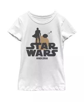Детская футболка с силуэтом заката «Звёздные войны: Мандалорец» для девочек «Ребёнок и охотник за головами» Disney Lucasfilm