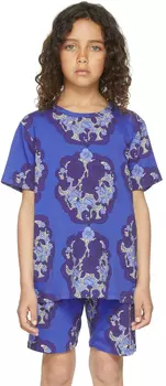 Детская футболка с синими цветами Mini Rodini