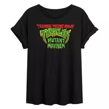 Детская футболка с струящимся графическим логотипом TMNT Teenage Mutant Ninja Turtles Mutant Mayhem Licensed Character, черный