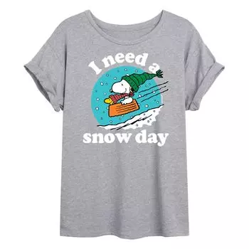 Детская футболка с струящимся рисунком Peanuts Snow Day Licensed Character
