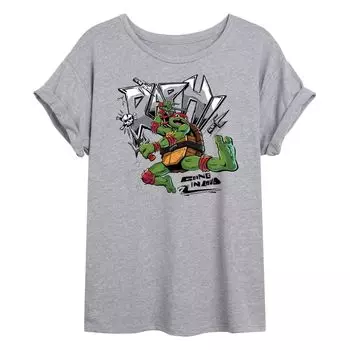 Детская футболка с струящимся рисунком TMNT Teenage Mutant Ninja Turtles Mutant Mayhem Raph Licensed Character, серый
