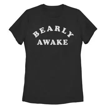 Детская футболка с текстовым рисунком «Bearly Awake»